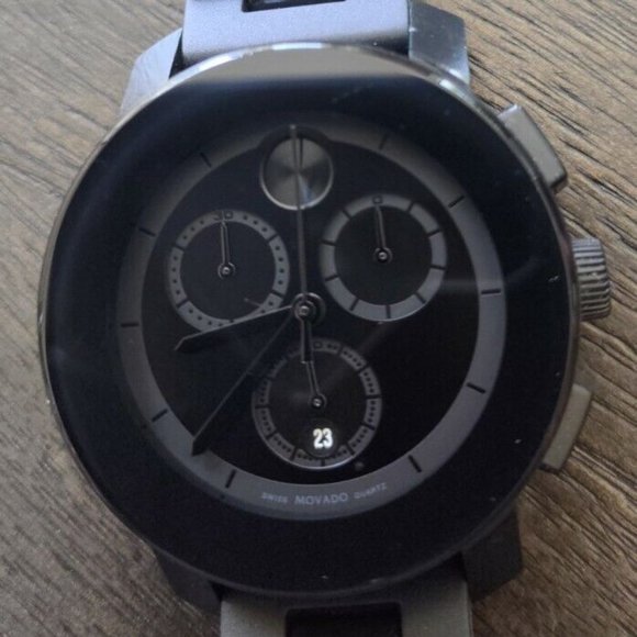 {SOLD} Authentic Movado Bold All Black Chronograph Watch Women's 40mm - Picture 8 of 8